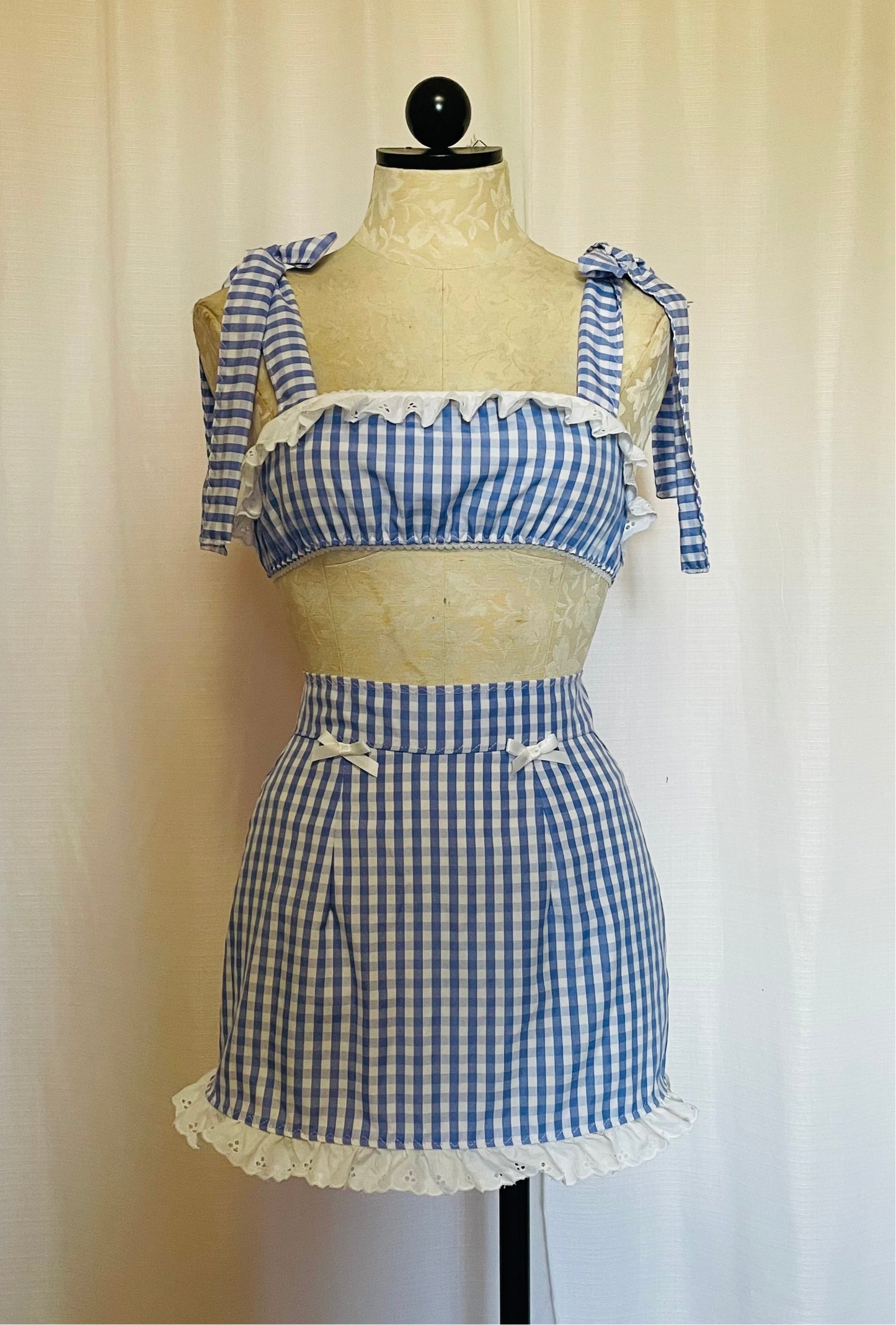 The Addy Set in Blue Gingham