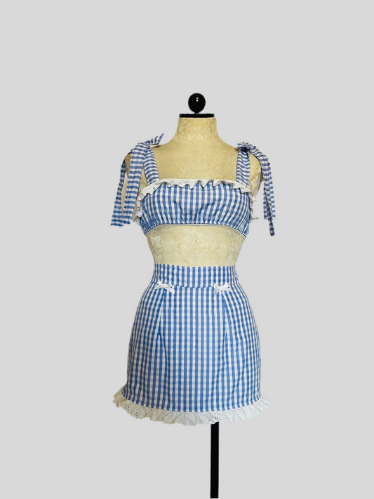 The Addy Set in Blue Gingham