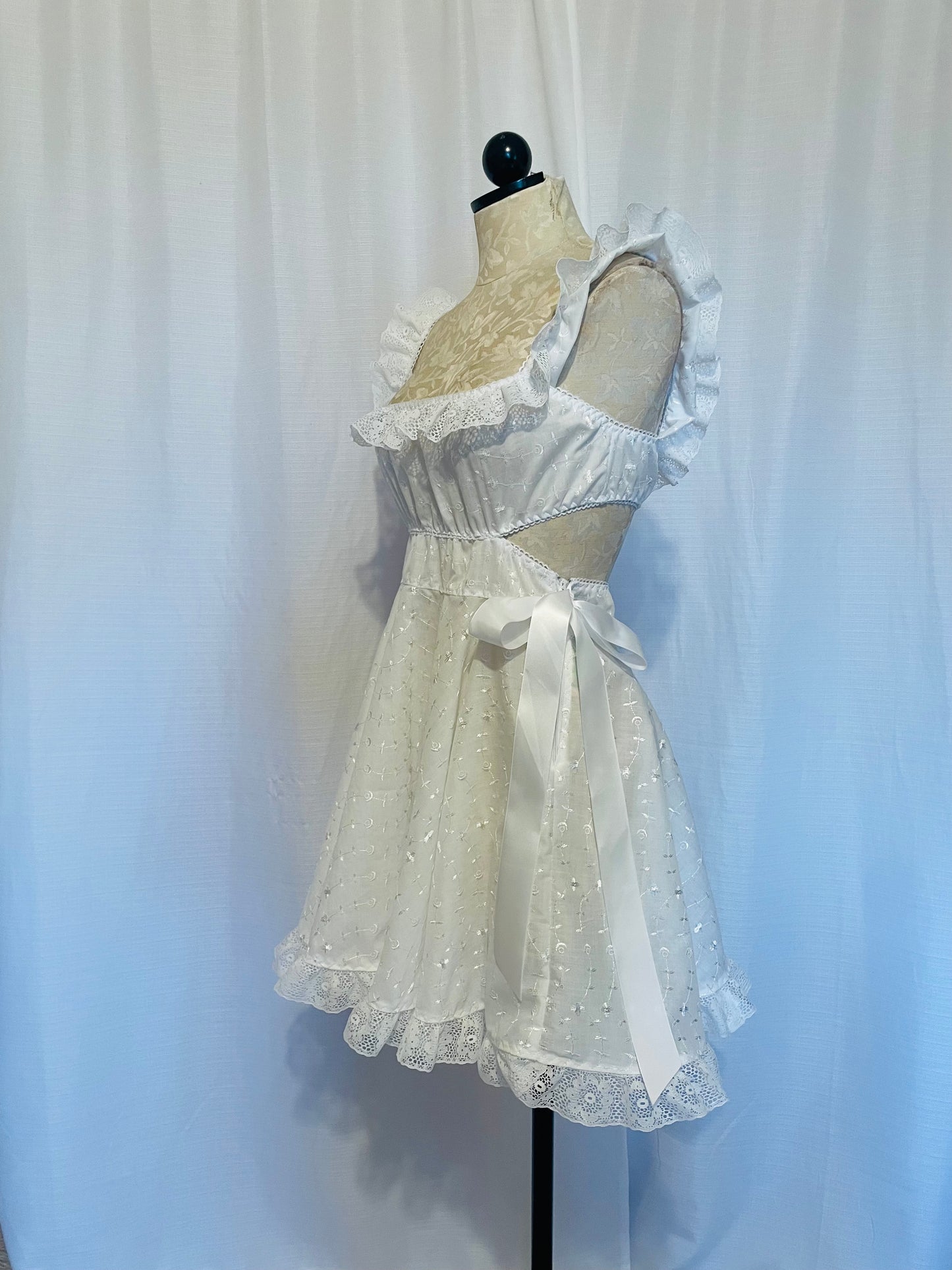 The Dolly Dress in White Eyelet