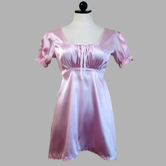 The Marilyn Dress in Pink Satin