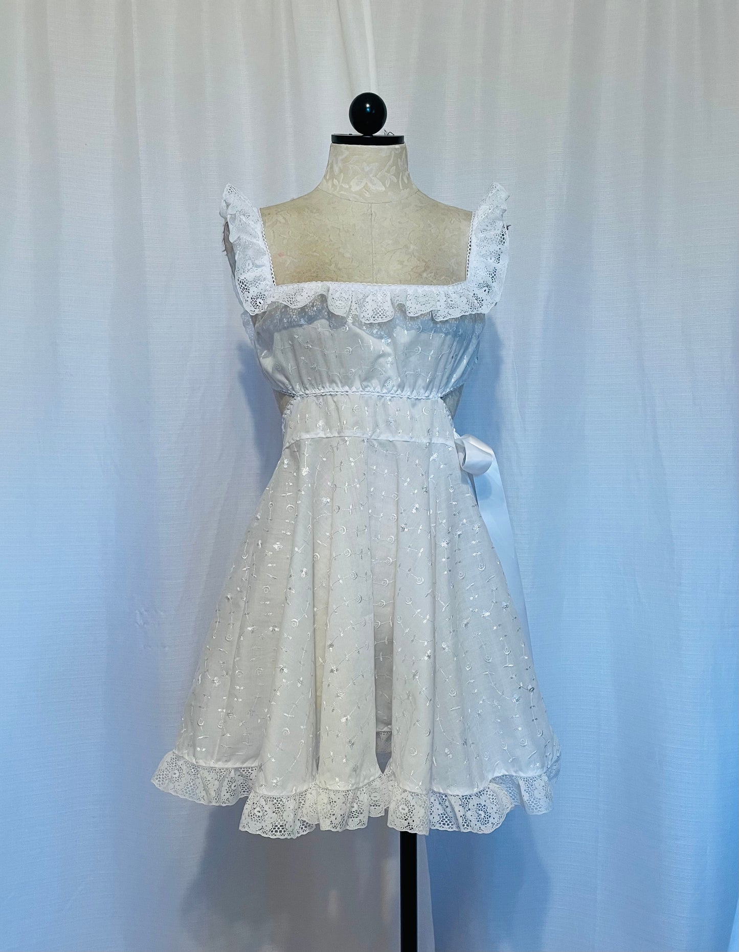 The Dolly Dress in White Eyelet