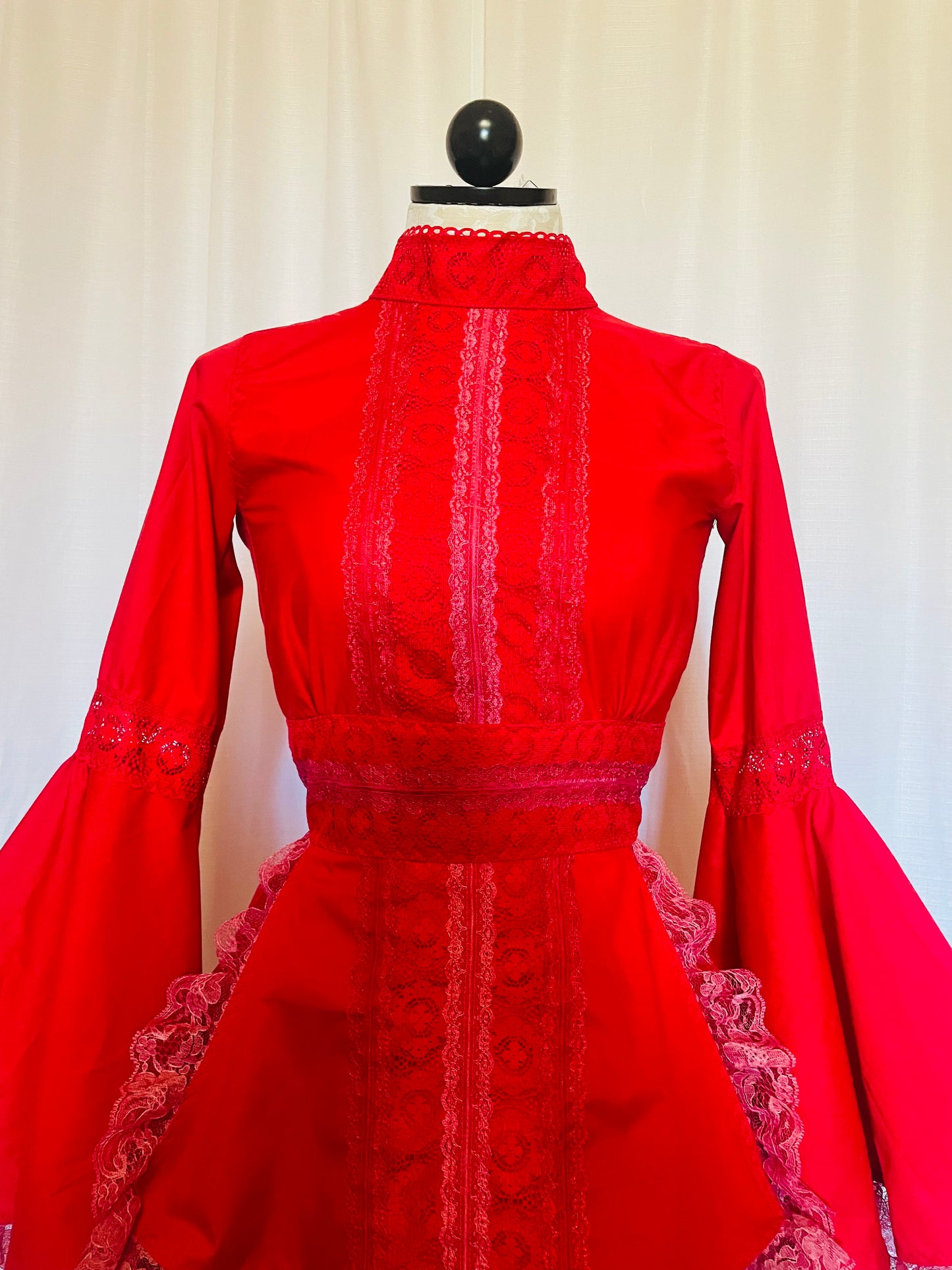 The Lulu Dress in Red with Bell Sleeves