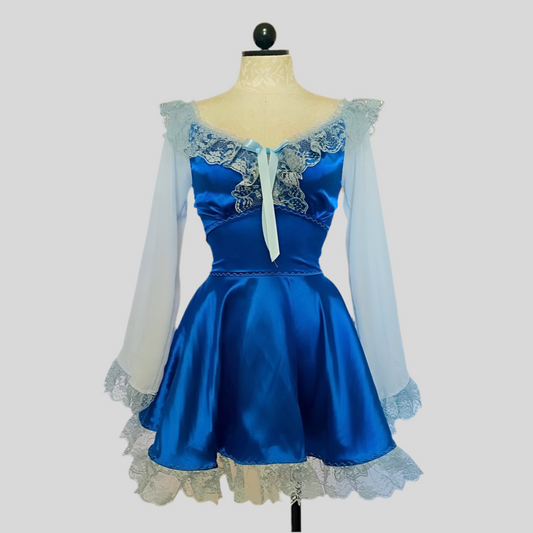 The Penelope Dress in Blue Two-tone