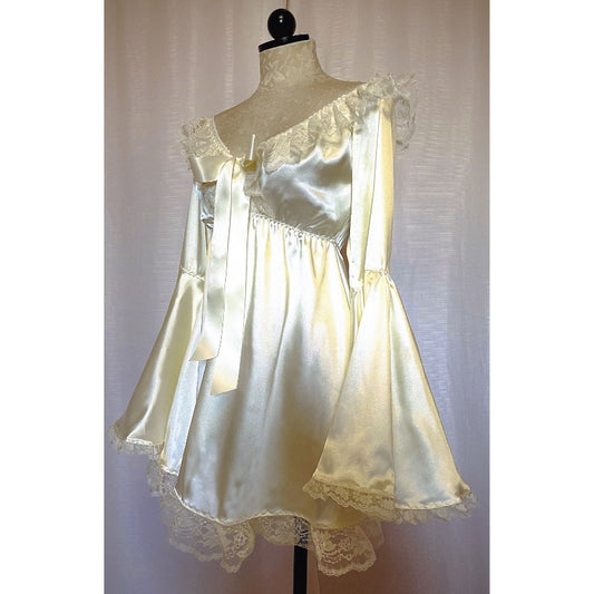 The Penny Dress in Ivory Satin