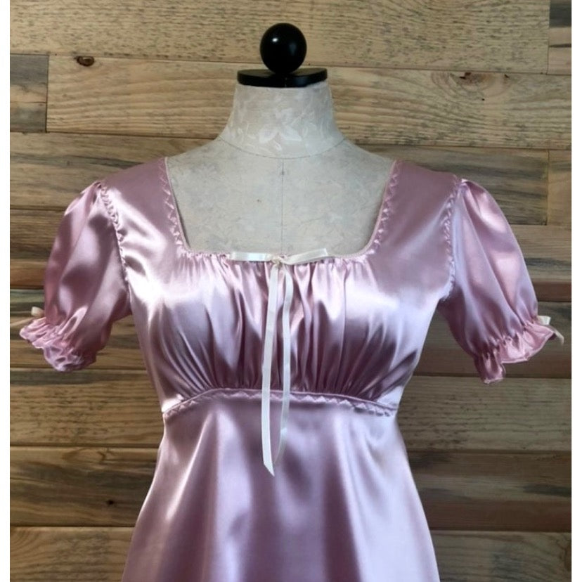 The Marilyn Dress in Pink Satin