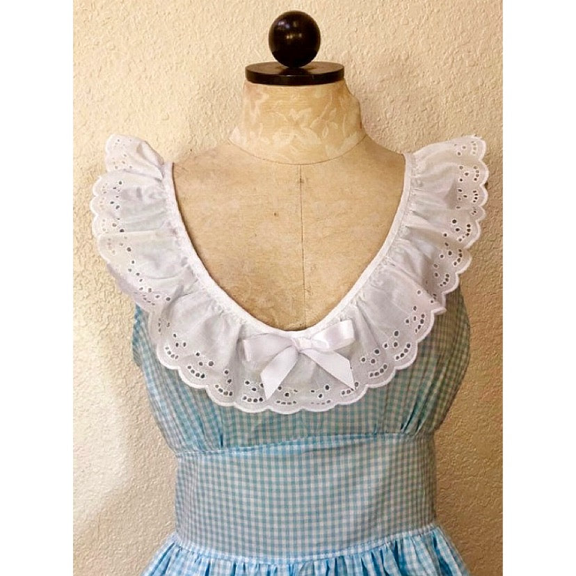 The Chickadee Dress in Blue Gigham
