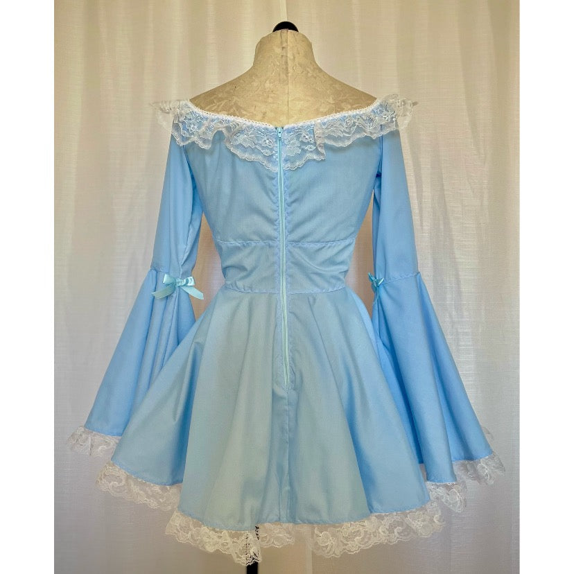 The Deidre Dress in Blue Cotton