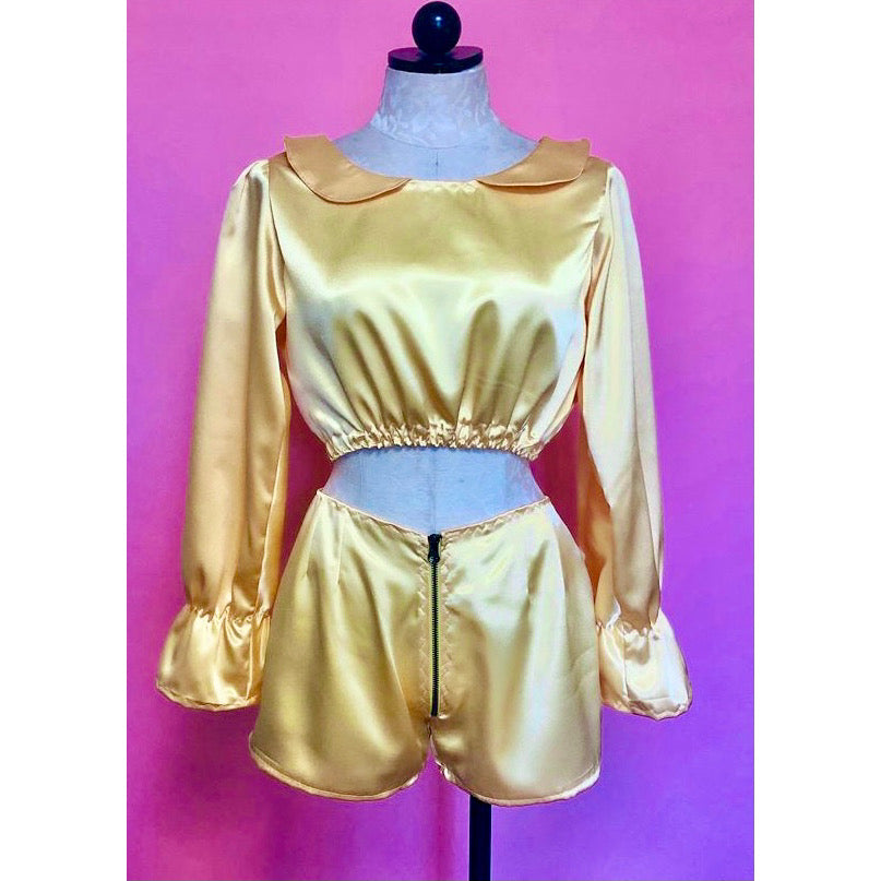 The Margot Set in Yellow Satin