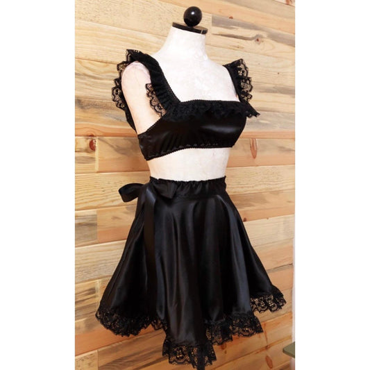 The Dolly Set in Black Satin