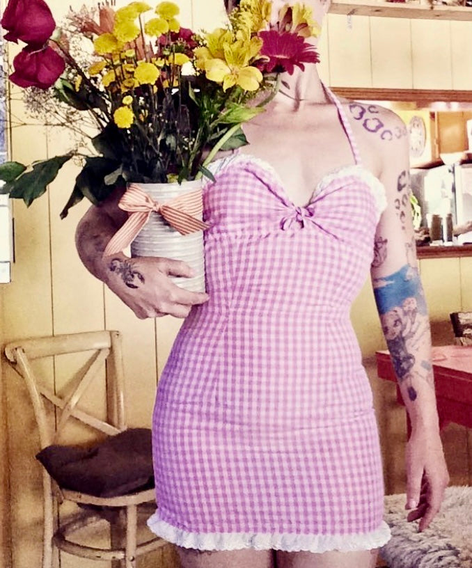 The Debra Dress in Pink Gingham