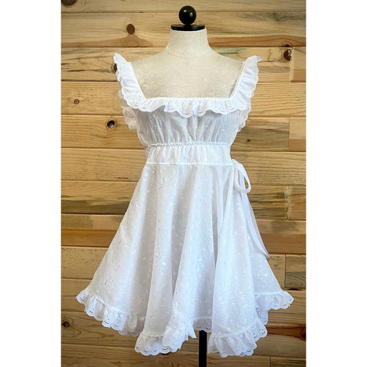 The Dolly Dress in White Eyelet