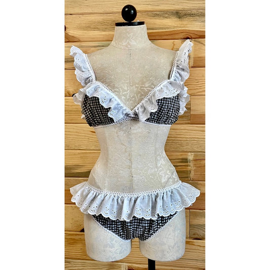 The Farmer’s Daughter Set in Black Gingham