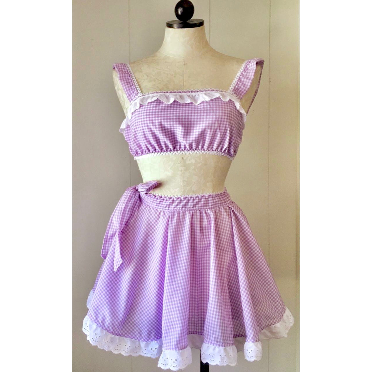 The Darla Set in Violet Gingham