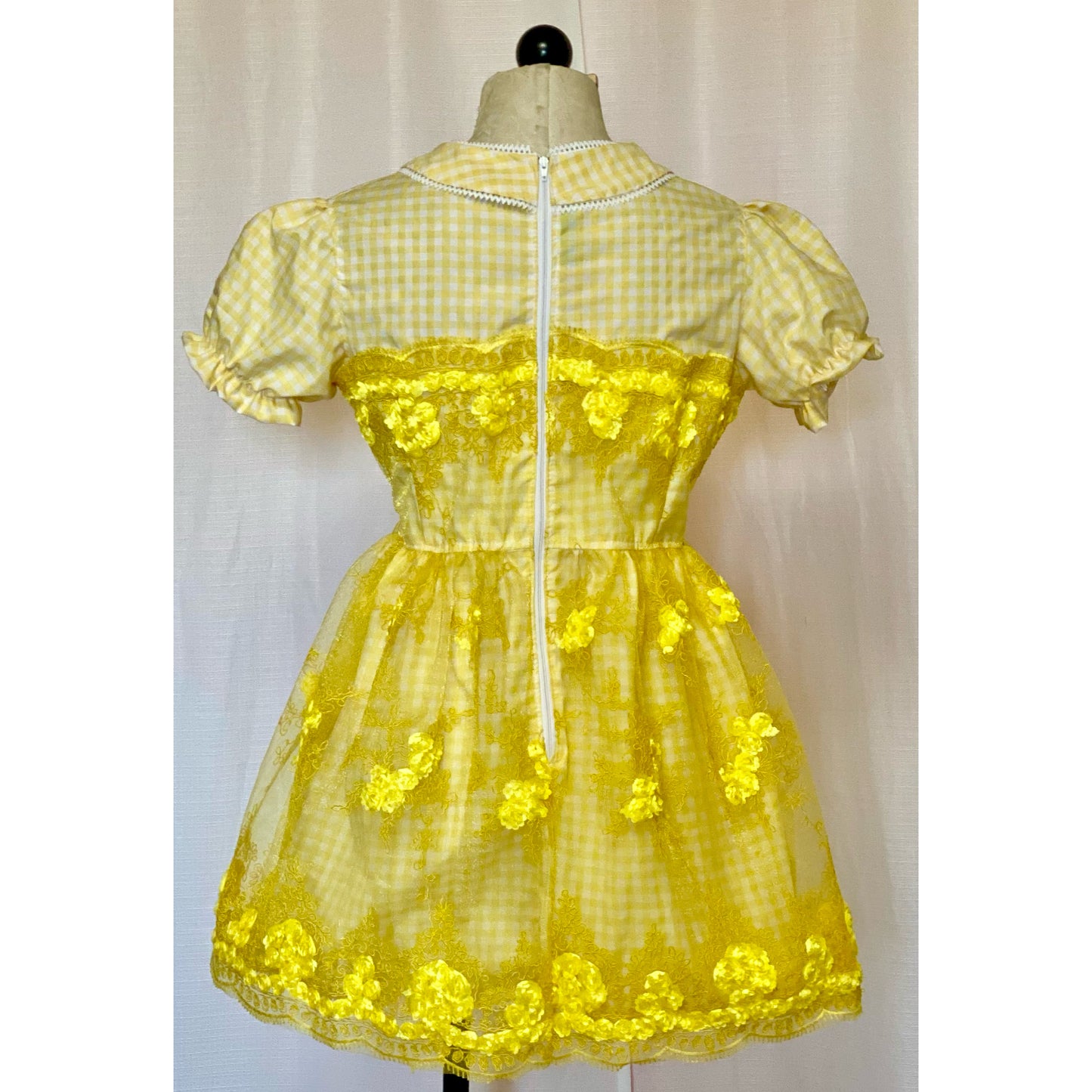 The Gingham Lace Taffy Dress in Yellow