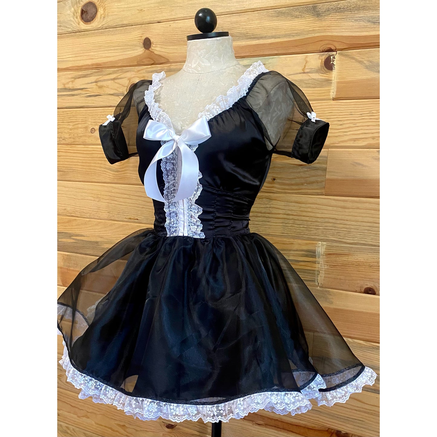 The Sebastian Dress in Black with White Details