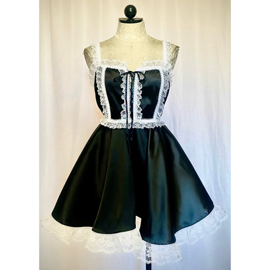 The Danni Dress in Black Satin
