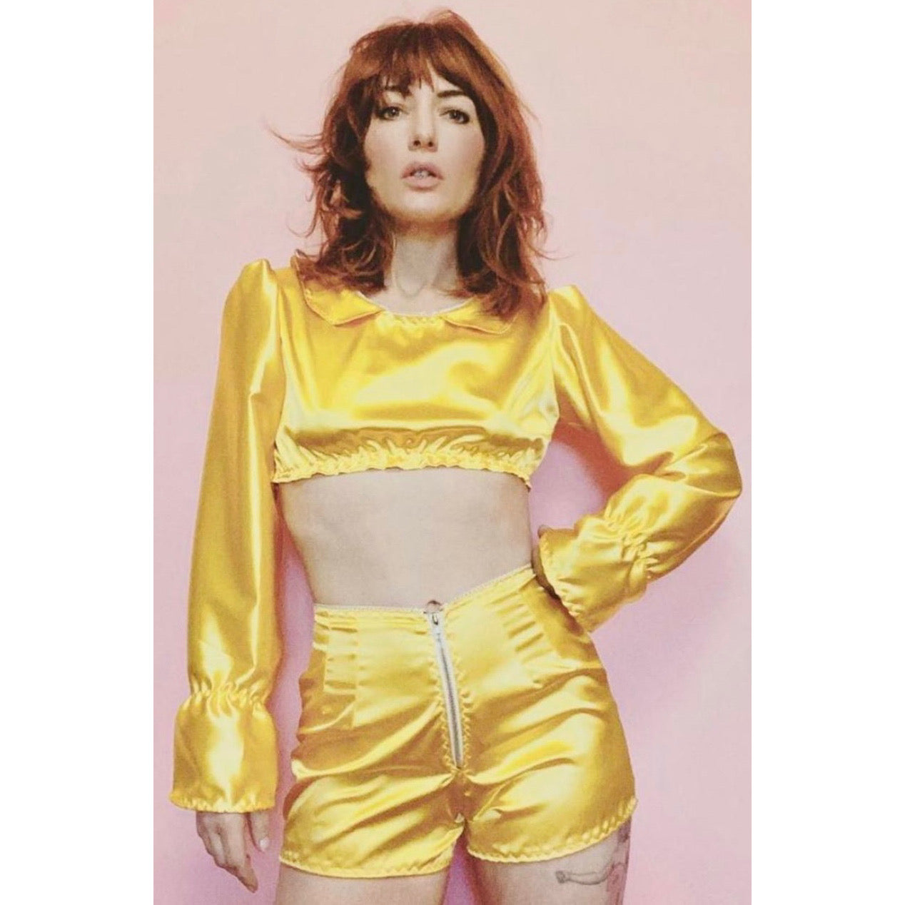 The Margot Set in Yellow Satin