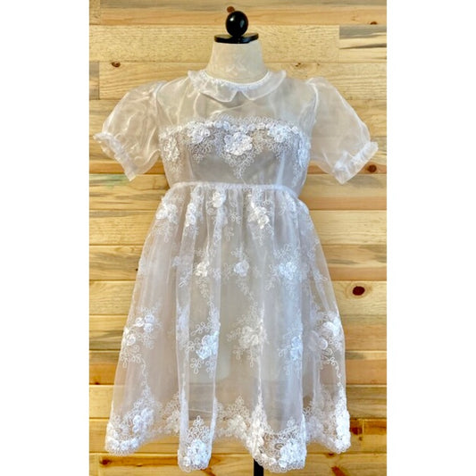 The Taffy Dress in White Organza