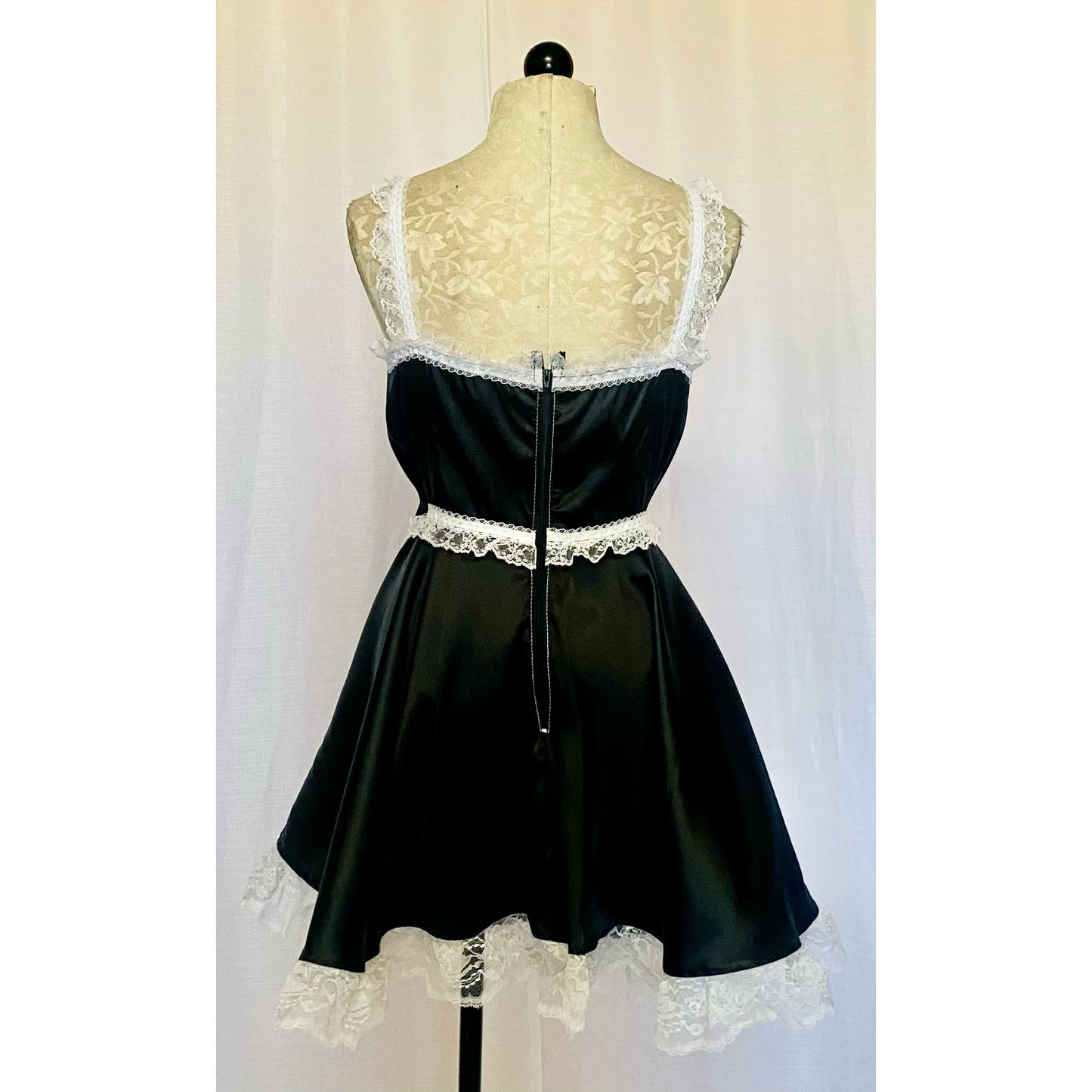 The Danni Dress in Black Satin