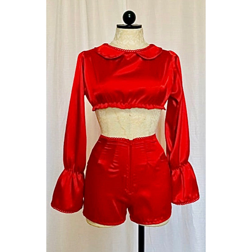 The Margot Set in Red Satin