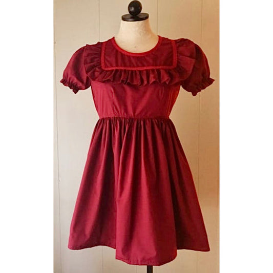 The Short Sleeve Savannah Dress in Berry Red