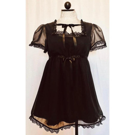 The Isabelle Dress in Black Chiffon