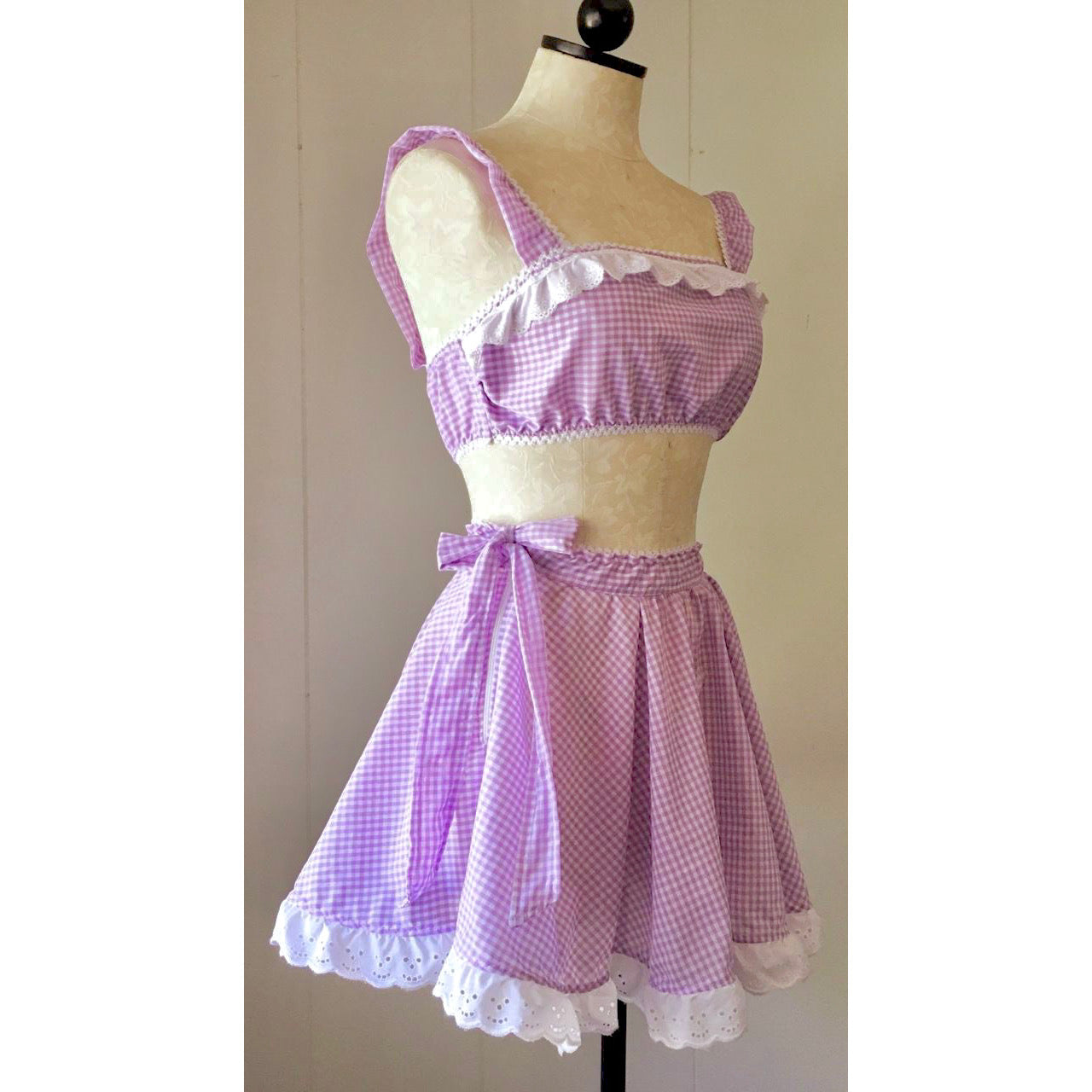 The Darla Set in Violet Gingham