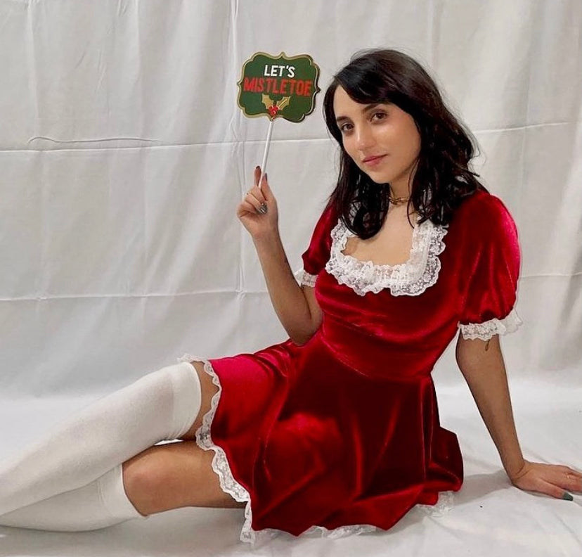 The Duyen Dress in Red Velvet