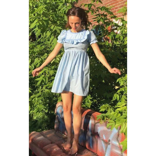 The Short Sleeve Savannah Dress in Baby Blue