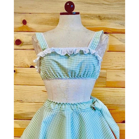 The Darla Set in Mint Gingham