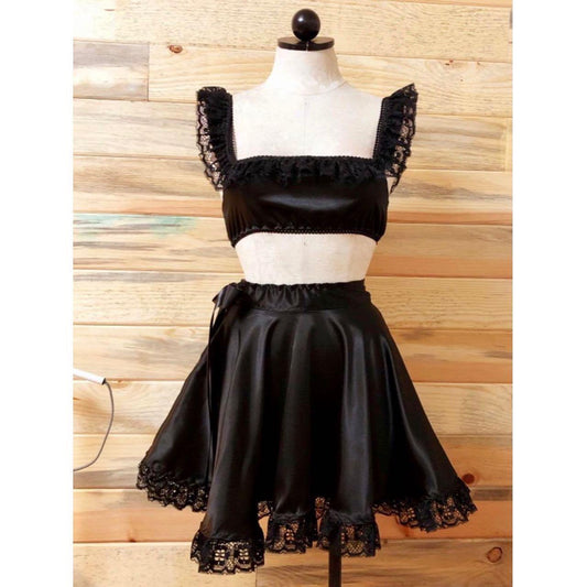 The Dolly Set in Black Satin