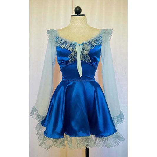 The Penelope Dress in Blue Two-tone