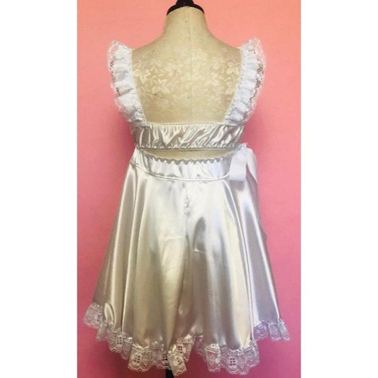 The Dolly Dress in White Satin