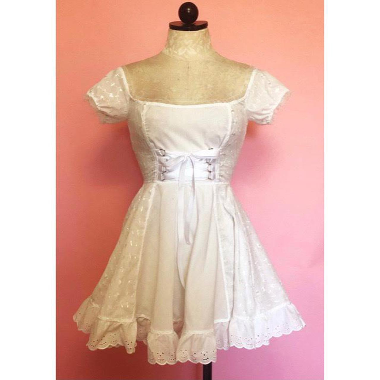The Cotton Eyelet Tori Barmaid Dress in White