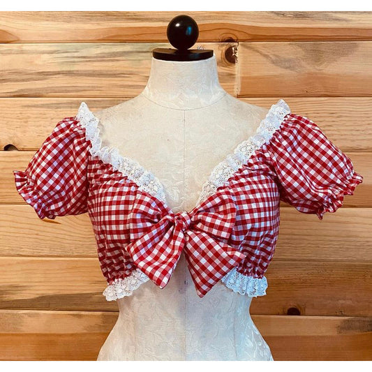 The Dakota Top in Red Gingham