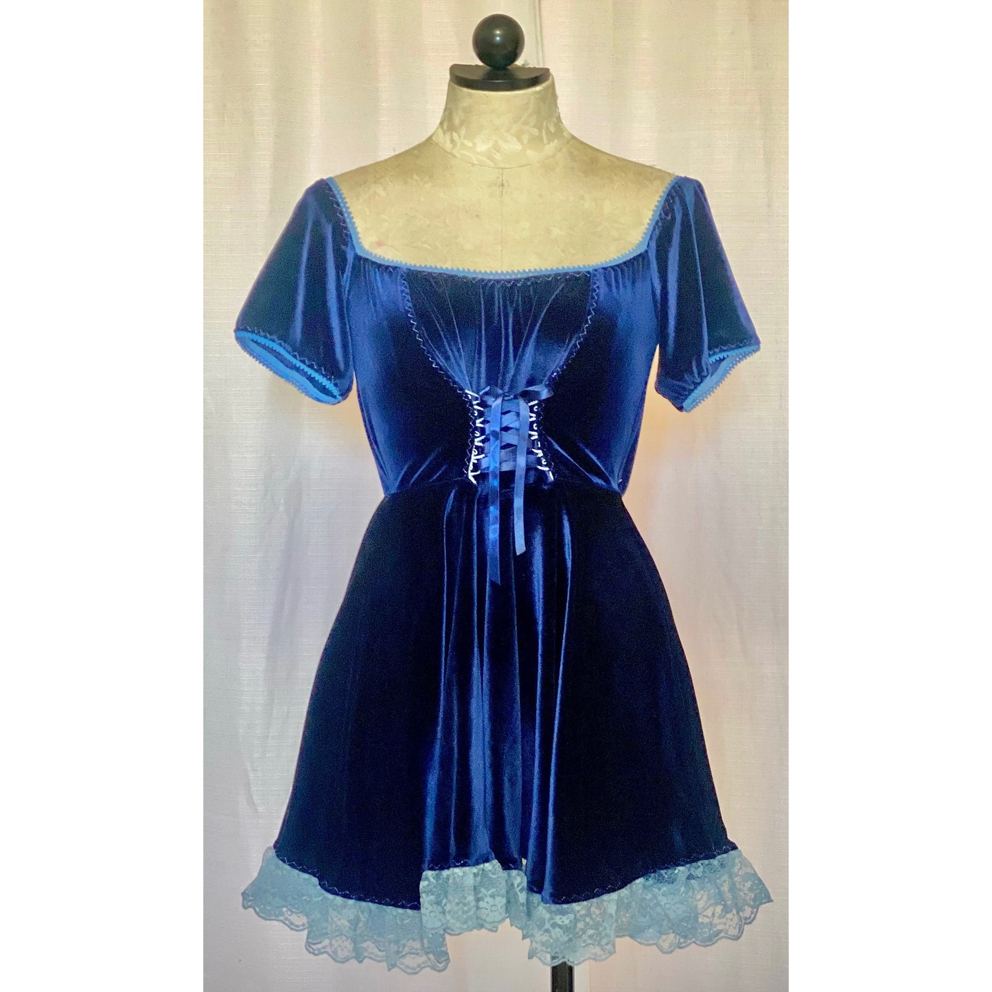 The Kate Dress in Blue Velvet
