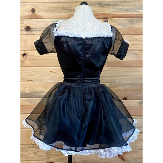 The Sebastian Dress in Black with White Details