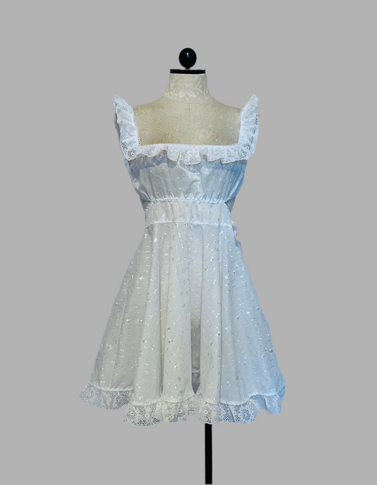 The Dolly Dress in White Eyelet