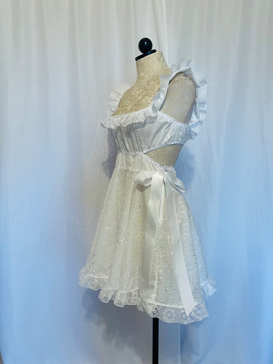 The Dolly Dress in White Eyelet