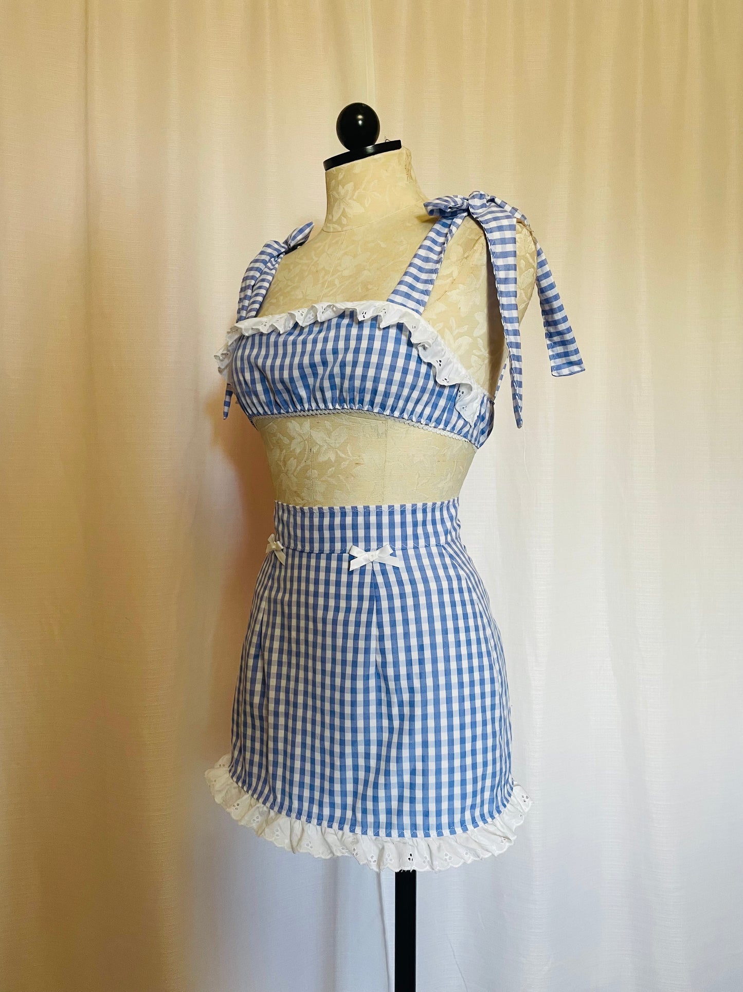 The Addy Set in Blue Gingham