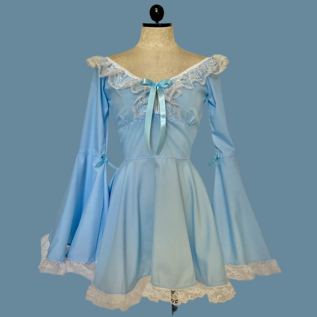 The Deidre Dress in Blue Cotton