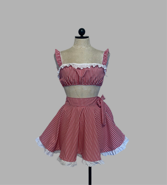 The Darla Set in Red Gingham