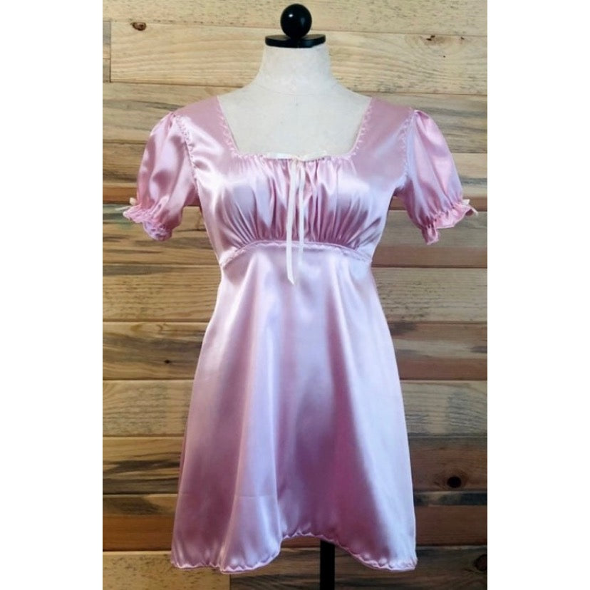 The Marilyn Dress in Pink Satin