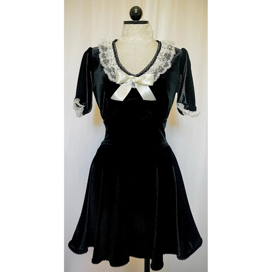 The Nita Dress in Black Velvet