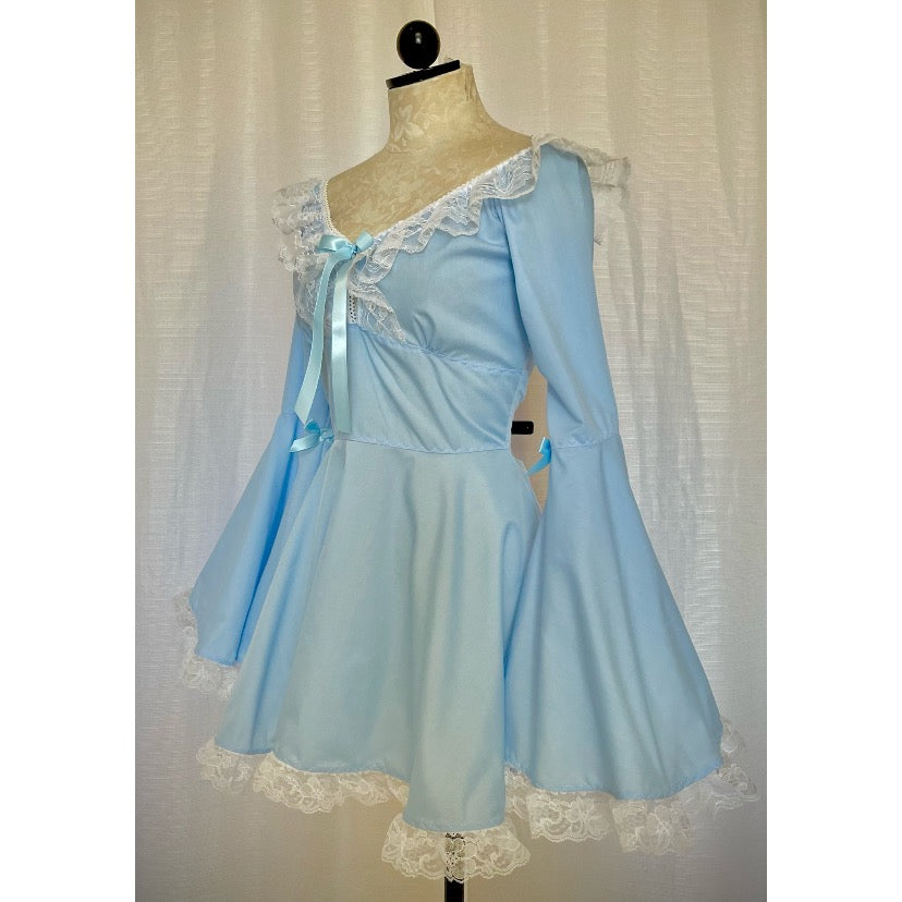 The Deidre Dress in Blue Cotton