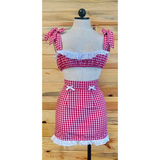 The Addy Set in Red Gingham