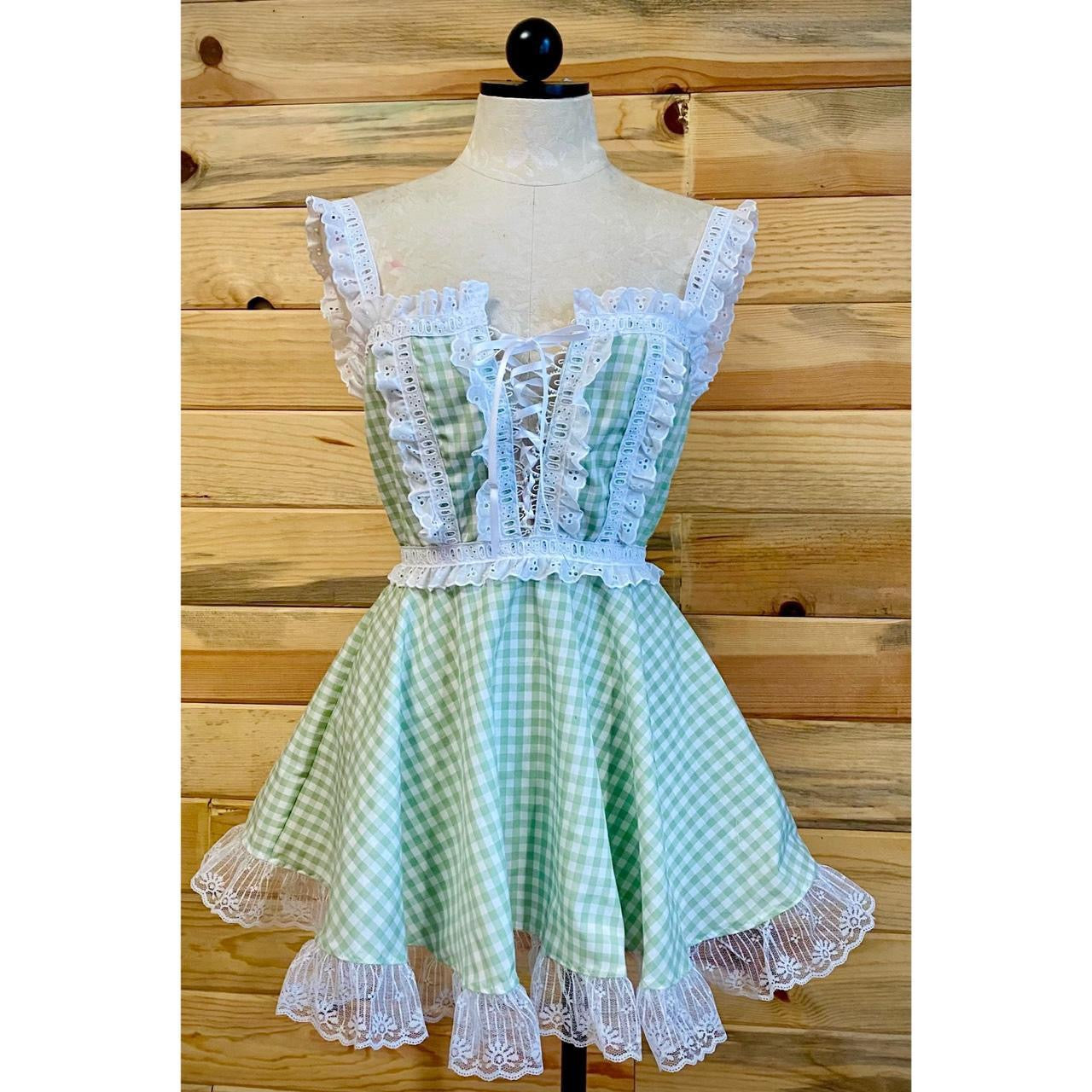 The Danni Dress in Mint Gingham