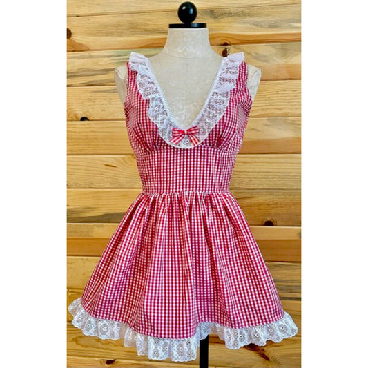The Chickadee Dress in Red Gingham