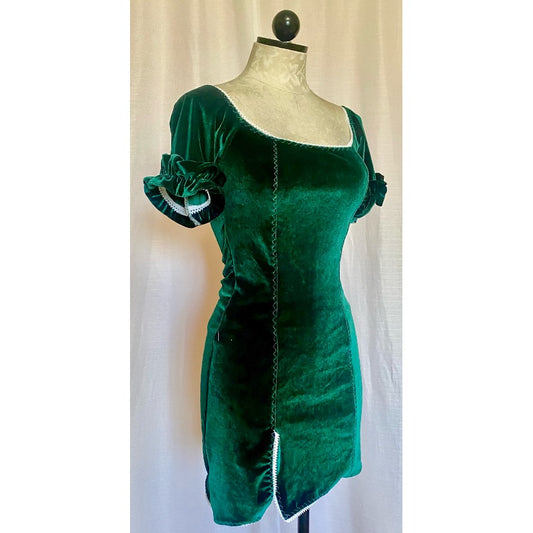The Jessie Dress in Green Velvet