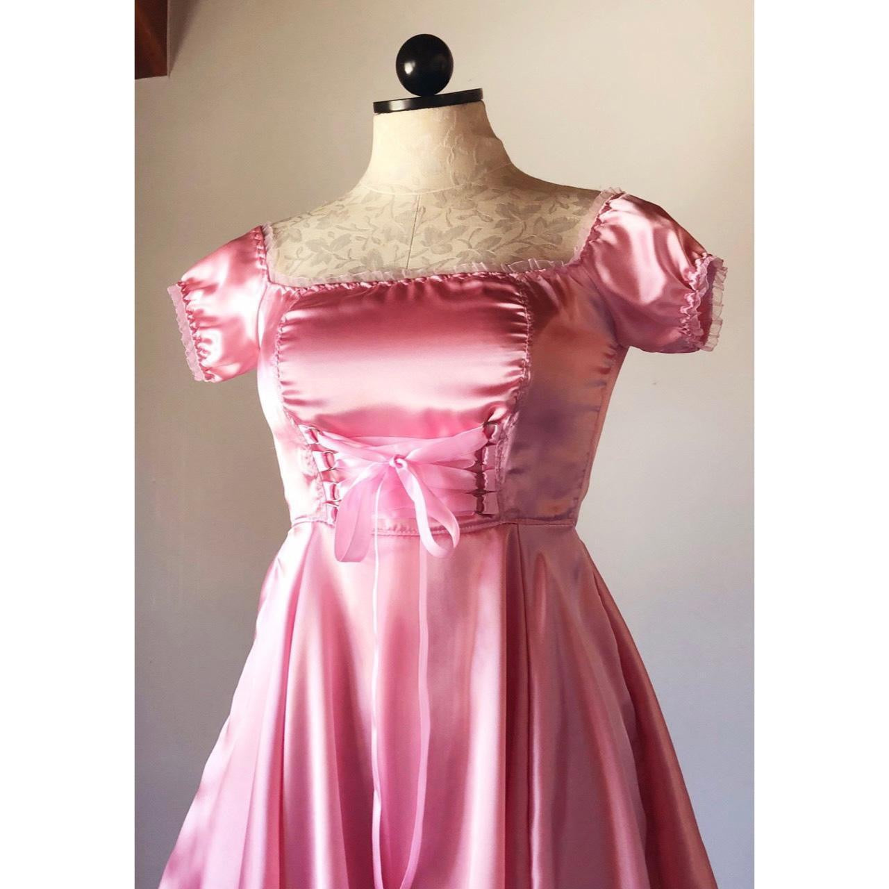 The Satin Tori Barmaid Dress in Pink